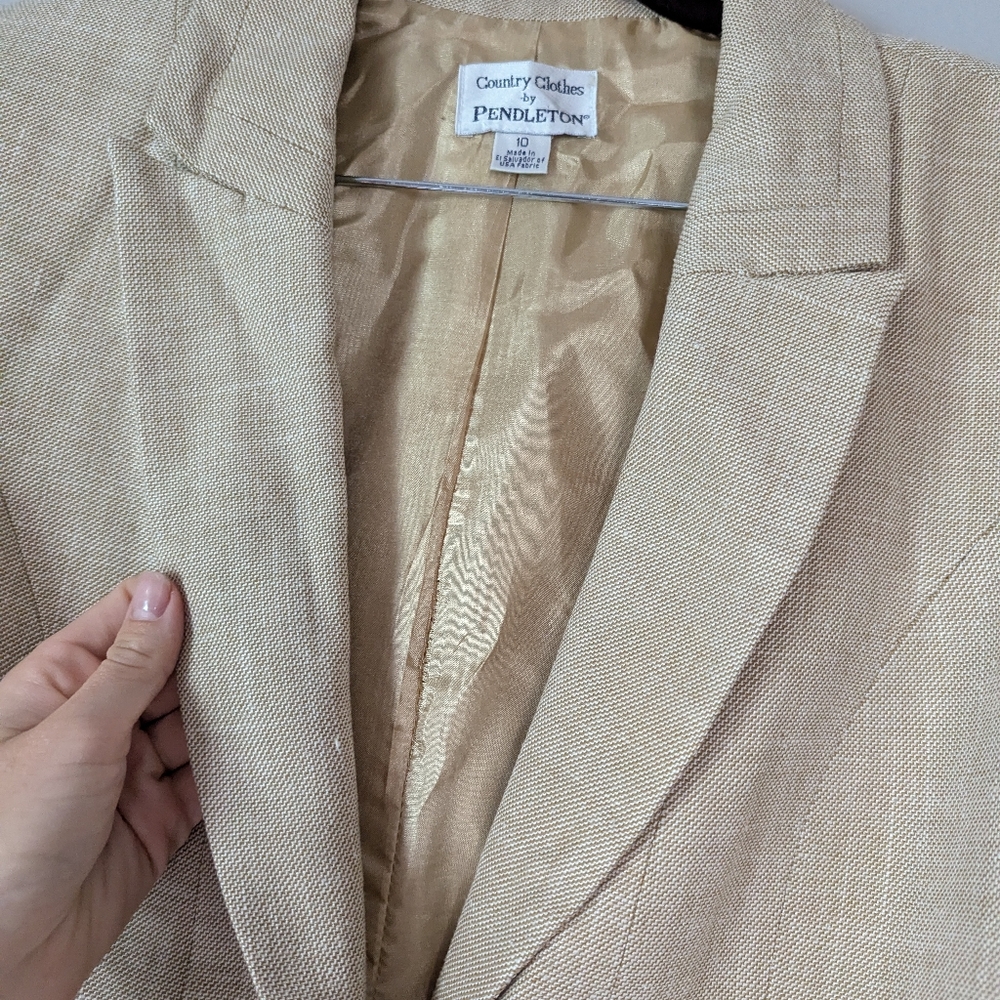 Vtg Pendleton Single Button Wool Blend Woven Blaz… - image 6